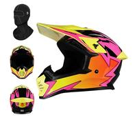 Casco De Motocross Integral para Off-Road con Máscara Facial - Casco De ABS Ligero Y Transpirable para Motos De Cross, ATV, MTB Y BMX - para Adultos Y Jóvenes,E-L (57~58cm)