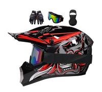 Casco de motocross para niños, casco de moto juvenil, casco de moto Downhill Fullface, casco de motocross para hombre, con gafas, casco integral, casco de cross, casco de moto, MTB, Enduro Quad (S(52