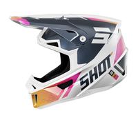 Casco de motocross Shot Lite Ultra perla azul-naranja-rosa S