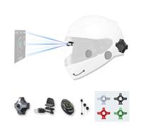 Casco de MOTOEYE E6 HUD, pantalla frontal, Bluetooth, GPS, CarPlay, Android Auto, intercomunicador Mesh, cámara de reversa, control remoto, reducción de ruido, luces RGB, IP66 para todos los cascos