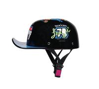 Casco De Motoretro Casco Tipo Gorra De Béisbol Half-Helmet para Hombres Y Mujeres Casco Resistente A Impactos Medio Casco para Cruiser Chopper Scooter F,M=(55-56CM)