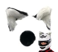 Casco de oreja de gato para motocicleta, accesorio elegante para casco, juego decorativo que no destiñe, diseño de oreja y cola de gato de 9 x 8 cm que añade encanto divertido a cualquier casco
