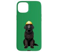 Casco de perro perdiguero con revestimiento rizado, color amarillo Carcasa para iPhone 15 Plus