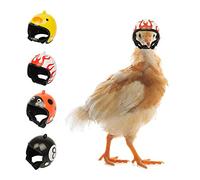 Casco de Pollo, 4 Unidades, para gallina, para Proteger la Cabeza, para pájaros, para gallinas y pájaros, Apto para Loros pequeños, Pollos, Patos y Otras Aves