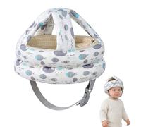 Casco de primeros pasos para bebés de 6 a 36 meses, anticaídas, transpirable y seguro (estampado de ballena, blanco)