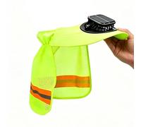 Casco de protección con protección para el cuello - Tapa de seguridad con ventilador solar y protección para la , construcción de tapa de refrigeración, para camping, senderismo, industria, patio