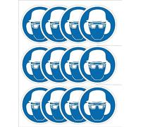 Casco de seguridad y protección auditiva obligatoria pegatina conjunto 12 piezas.