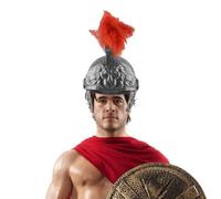 Casco de soldado romano - Casco de guerrero vintage dorado auténtico Centurion, armadura de disfraz duradera para adultos, réplica militar histórica | Accesorio de rendimiento escénico, Cospl