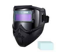 Casco de soldadura de oscurecimiento automático, capucha protectora de soldadura con 3 luces ajustables, casco de soldador resistente a los rayos UV, para la industria, construcción, talleres