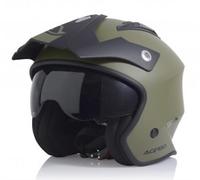 Casco Demi-Jet Aria Acerbis Verde Mate Con Visera Parasole Talla Size S