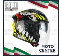 Casco Demi Jet CGM 127X Deep Freaker Negro Amarillo Fluo Talla XL (60 Cm.)