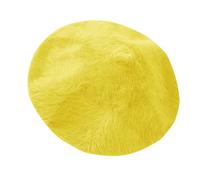 Casco Divertido Invierno Sombreros Mujer Versatile Trendy Artist Hats Knitted and Warm Boina Che, amarillo, M