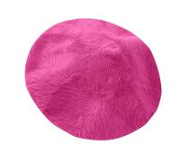 Casco Divertido Invierno Sombreros Mujer Versatile Trendy Artist Hats Knitted and Warm Boina Che, Rosa intenso., M