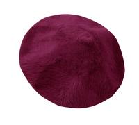 Casco Divertido Invierno Sombreros Mujer Versatile Trendy Artist Hats Knitted and Warm Boina Che, Vino, M