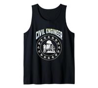 Casco Duro con Insignia de círculo de Ingeniero Civil, Herramienta de encuesta, Plano Camiseta sin Mangas