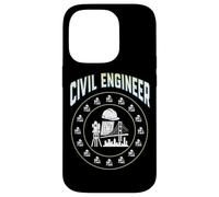 Casco Duro con Insignia de círculo de Ingeniero Civil, Herramienta de encuesta, Plano Carcasa para iPhone 14 Pro