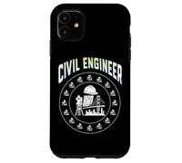 Casco Duro con Insignia de círculo de Ingeniero Civil, Herramienta de encuesta, Plano Carcasa para iPhone 11