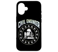 Casco Duro con Insignia de círculo de Ingeniero Civil, Herramienta de encuesta, Plano Carcasa para iPhone 16