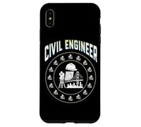 Casco Duro con Insignia de círculo de Ingeniero Civil, Herramienta de encuesta, Plano Carcasa para iPhone XS MAX