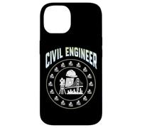 Casco Duro con Insignia de círculo de Ingeniero Civil, Herramienta de encuesta, Plano Carcasa para iPhone 14