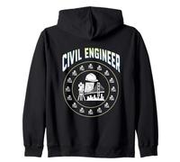 Casco Duro con Insignia de círculo de Ingeniero Civil, Herramienta de encuesta, Plano Sudadera con Capucha