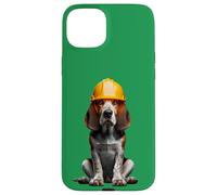 Casco duro para perro coonhound inglés americano, amarillo, trabajador Carcasa para iPhone 15 Plus