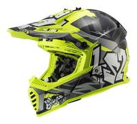 Casco de Cross Niño LS2 MX437 Fast II Mini Starmaw Crusher Negro/AmarilloS Crusher Negro,Amarillo