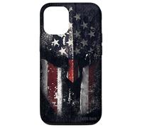 Casco Espartano Envejecido con Bandera Estadounidense táctica Militar Carcasa para iPhone 12/12 Pro