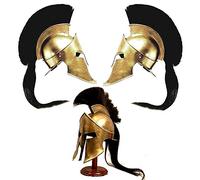 Casco espartano griego 300 película King Leonidas Casco romano latón con pluma negra