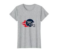 Casco F˙tbol Americano Trabajo Duro, Juego M·s Duro Camiseta, Mujer, Gris Jaspeado, M