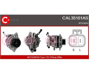 CASCO Generador De Luz 75A 12V Para Mitsubishi Pajero Claseic 2.5 TD