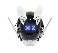 Casco gótico para adulto, máscara punk del futuro con pantalla electrónica de bricolaje, disfraz de juego de rol para Halloween, fiesta de cosplay (blanco)