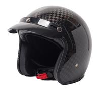 Casco Half-Helmet Fibra De Carbono Homologado ECEDOT Medio Casco De Moto Cascos Abiertos De Motocicleta Cascos Jet Portátil Hombres Mujeres Estilo para Todas Las Estaciones B,M:57-58CM