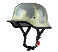 Casco Half-Helmet Motocicleta Retro ECEDOT Homologado Medio Cascos Scooter Portátil Cascos Abiertos De Moto Jet para Hombres Y Mujeres Adultos Hebilla De Liberación Rápida F,M:57-58CM
