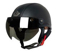 Casco Half-Helmet Retro Moto con Gafas Medio Casco para Motocicleta Casco Jet Vintage Cascos Abiertos para Ciclomotor Certificado ECEDOT para Hombres Y Mujeres Cuatro Estaciones R,M:57-58CM