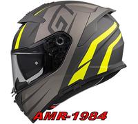 Casco Helmet Premier Devil Gty Integral Fibra Negro Amarillo Fluo Mate