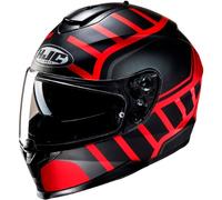 casco hjc c70n holt - negro / rojo (mc1sf) L