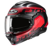 HJC F100 Hetal Casco, negro-rojo, tamaño M