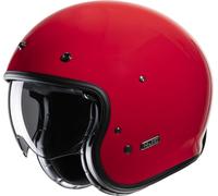 HJC V31 Solid Retro Casco Jet, rojo, tamaño L para Hombres