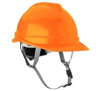 Casco industrial con barbijo, naranja