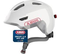 Casco infantil ABUS Smiley 3.0 ACE LED - Casco de bicicleta con luz - Ajuste profundo y espacio para trenzas - Para niña y niño