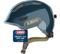 Casco infantil ABUS Smiley 3.0 ACE LED - Casco de bicicleta con luz - Ajuste profundo y espacio para trenzas - Para niña y niño