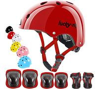 Casco Infantil Ajustable con Rodilleras, Coderas y muñequeras, Juego de Equipo de protección 7 en 1 para niños y niñas, para monopatín, Bicicleta, Patinete, Hoverboard