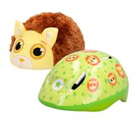 Casco infantil con funda de peluche de león k3yriders