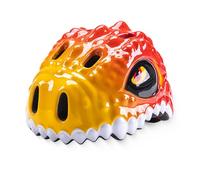 Casco Infantil de Dibujos Animados Transpirables, Casco Infantil de Color de Dinosaurio Verde, patrón de Dinosaurio Ajustable, diseño Transpirable para s Scooters y Rodillo. (Jaune et Rouge)