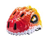 Casco Infantil de Dibujos Animados Transpirables, Casco Infantil de Color de Dinosaurio Verde, patrón de Dinosaurio Ajustable, diseño Transpirable para s Scooters y Rodillo. (Rouge et Jaune)