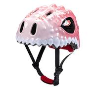 Casco Infantil de Dibujos Animados Transpirables, Casco Infantil de Color de Dinosaurio Verde, patrón de Dinosaurio Ajustable, diseño Transpirable para s Scooters y Rodillo. (Rose)