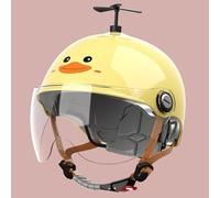 Casco Infantil Moderno, Casco Medio Para Motocicleta Eléctrica 3/4 Con Visera, Diseño Homologado DOT, Estilo Retro Para Calle, Kart, Moto De Cross, Scooter Y Ciclomotor F,48-55cm.