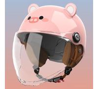 Casco Infantil Moderno, Casco Medio Para Motocicleta Eléctrica 3/4 Con Visera, Diseño Homologado DOT, Estilo Retro Para Calle, Kart, Moto De Cross, Scooter Y Ciclomotor B,48-55cm.