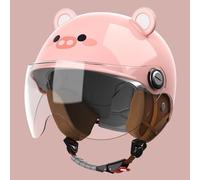 Casco Infantil Moderno, Casco Medio Para Motocicleta Eléctrica 3/4 Con Visera, Diseño Homologado DOT, Estilo Retro Para Calle, Kart, Moto De Cross, Scooter Y Ciclomotor A,48-55cm.